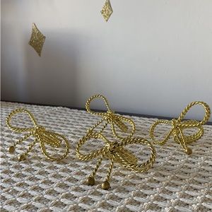 Braided Gold Bow Napkin Rings Set of 4